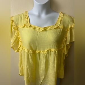 Zac & Rachel Sunny Yellow Ruffled Blouse